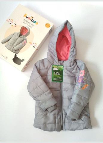 Сіра демісезонна куртка демісезонна утеплена на флісовій підкладці для дівчинки 1162853-2718 сірий Kuniboo