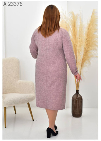 Розовое повседневный платье женское большого размера SK однотонное