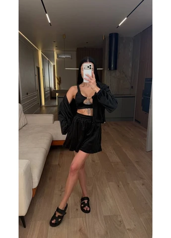 Женский костюм 4 в 1 из велюра плюш No Brand (399780897)