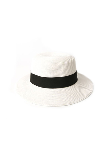 Шляпа канотье женская бумага белая ADELE LuckyLOOK 375-797 (289478353)