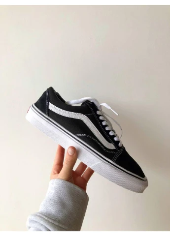 Білі літні кеди vans old skool black white v3 ванс олд скул No Brand