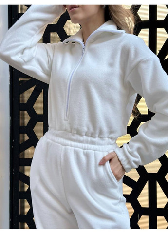 Флисовый комбинезон Adelante комбинезон-брюки однотонный белый повседневный флис