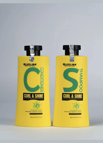 Набір догляду для кучерявого волосся Curl&Shine шампунь 300 мл + кондиціонер 300 мл (90106) Luxliss (303137527)
