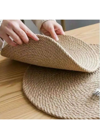 Підтарільник плетений з джута, круглий сервірувальний плейсмат 36 см «Classic» China (366874325)