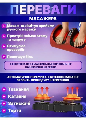 Вибрационный массажер для ног электрический массажер для стоп и икр с подогревом No Brand Perfect (370140256)