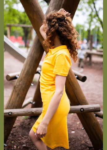 Желтое повседневный платье женское hc (h001-8344-091) Be in fashion