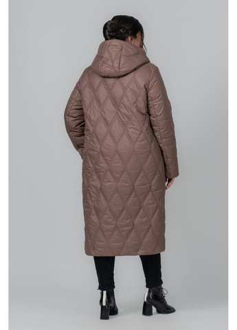 Коричнева демісезонна пальто напівприлеглого силуету all posa (ap102012p) A'll Posa