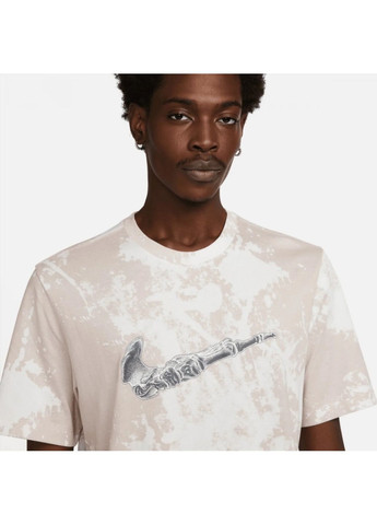 Біла футболка чоловіча dri-fit white/beige Nike