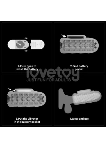 Вибронасадка на пенис Knights Ring Vibrating Dual Purpose Sleeve Spiral Lovetoy (381045467)