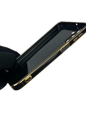 Чохол для Galaxy A24 (SM-A245F) з кільцем-підставкою із золотою окантовкою на самсунг а24 чорний gs1 Samsung (366227972)