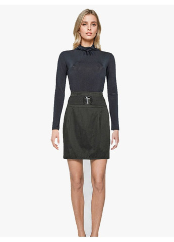 Черная офисная однотонная черная офисная юбка-мини карандаш fv-119623 черный Forza Viva