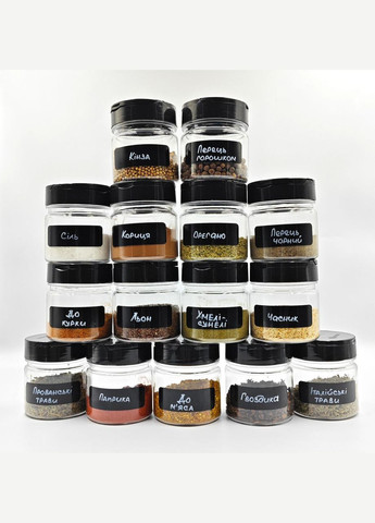 Набір наліпок на банки для спецій та круп (60 шт.) + маркер No Brand (298794612)