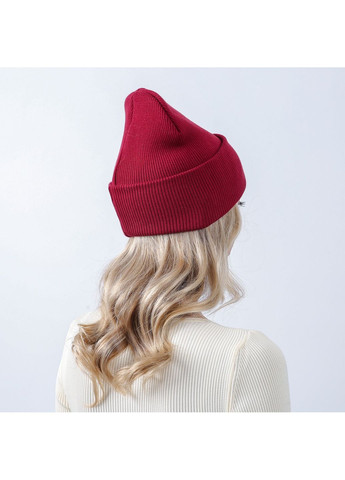 Шапка бини женская хлопок бордовая FREYA LuckyLOOK 573-185 (362576597)