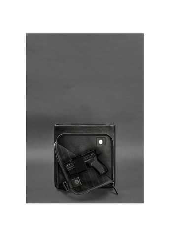 Сумка мужская через плечо кожаная планшет для скрытого ношения пистолета Флотар Черный BlankNote (302009371)
