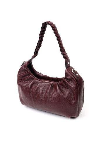 Красивая сумка женская через плечо багет 20839 кожаная Бордовый Karya (302008993)