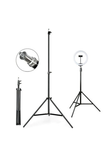 Штатив для кольцевой лампы, фотоаппарата Черный 205см, штатив тренога No Brand (365784393)