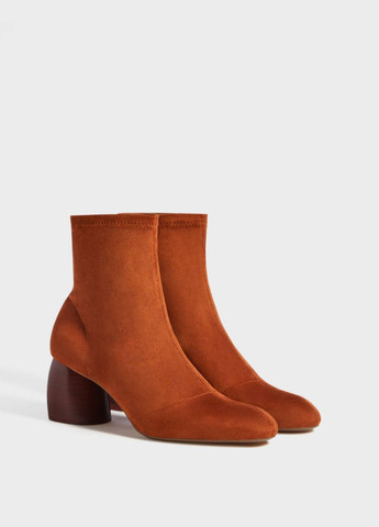 Светло-оранжевые ботильоны,кирпичный, Bershka