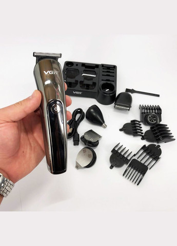Беспроводная машинка для стрижки волос V-107 триммер для бороды и усов со сменными насадками VGR (381219887)