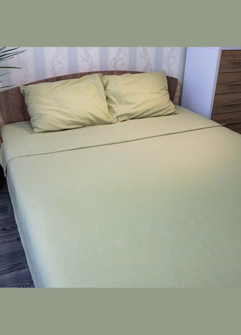 Комплект двуспальный постельного белья 180х215 Поплин 120 г/м2 Хлопок (Оливковый) 2 х 40х60 GM Textile (273378622)