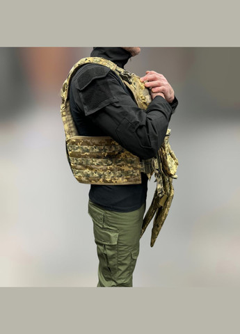 Напашник трехзонный 1-го класса защиты, Пиксель, фартук напашник, фартук с баллистическим пакетом Добронь (362601296)