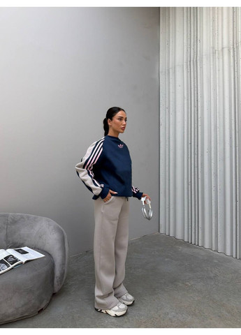 Жіночий спортивний костюм на флісі світшот та штани з лампасами MonCher (367088195)