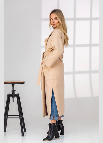 Бежевое демисезонное Пальто кашемировое popluzhnaya