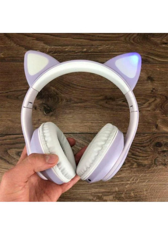 Бездротові Bluetooth-навушники VZV-23M на 400 mah з вушками, Фіолетові / Місячі навушники з підсвіткою No Brand (372714075)