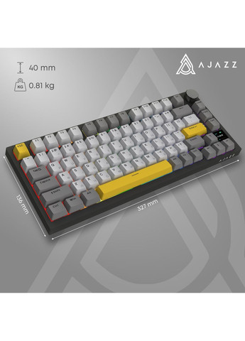 Клавиатура беспроводная AK820 Pro Flying Fish Switch Black RGB With Screen (AK820PRO-FF-BGY) Ajazz (361031856)