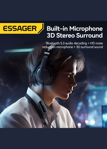 Багатофункціональний Bluetooth 5.3 аудіо адаптер EBT53-DT01-P на 3,5 мм (Aux) + слот для TF карти Essager (322581590)