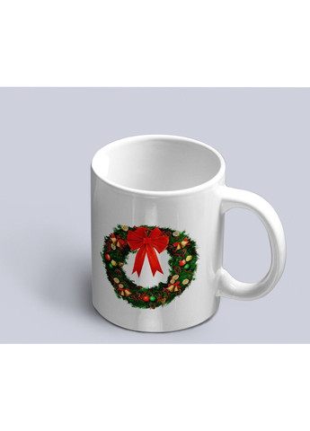 Чашка з новорічним принтом різдвяного вінка ЗаСвіт (369718683)