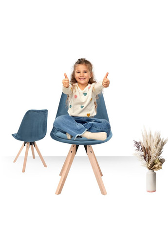 Стул Saida в скандинавском стиле с деревянными ножками аквамарин Jumi (361952952)