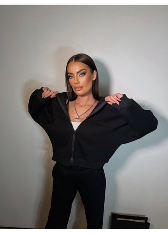 Женский теплый костюм с надписью черного цвета 35430 Fashion (364989391)