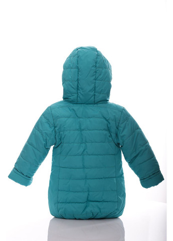 Зелена зимня куртка на синтепоні для дівчинки євро бірюзова з кораловим 116 см (27704) BABYKROHA