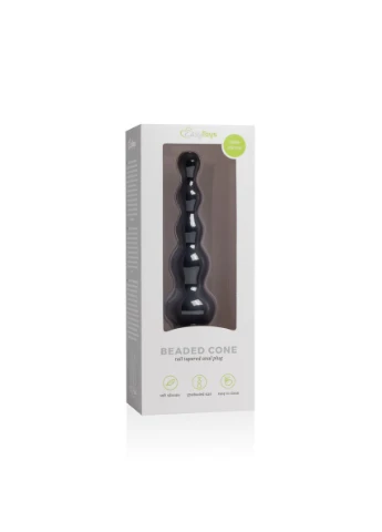 Анальна ялинка силікон Easy Toys Beaded Cone чорна, 16.5 см EasyToys (383106789)