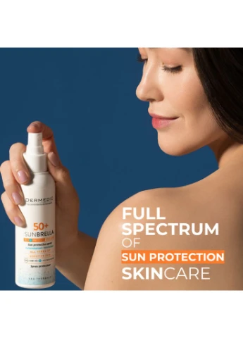 Средство от загара Sunbrella Солнцезащитный молочко-спрей для тела SPF50+ 150 мл (5901643175269) Dermedic (391015512)