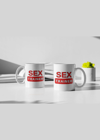 Чашка керамическая с принтом "SEX Trainer" 330 мл, белая No Brand (324264094)