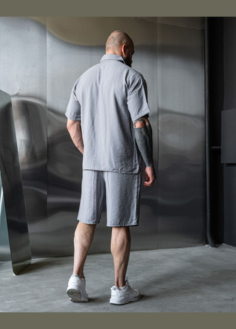 Комплект чоловічий жатка льняний (шорти+сорочка) No Brand комплект (300524236)