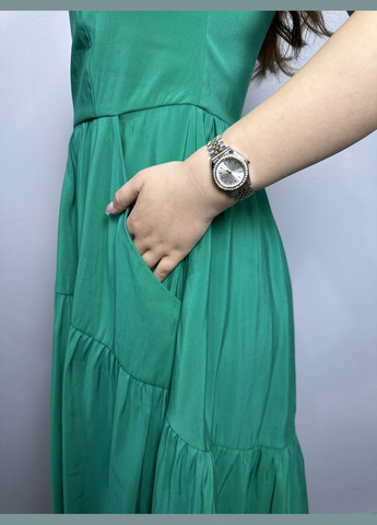 Зелена кежуал сукня жіноча зелена міді mkas1-2 Modna KAZKA