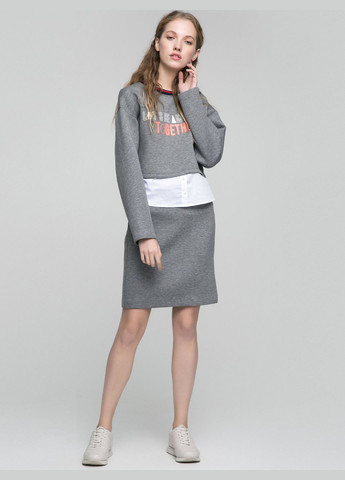 Серый комплект свитшот и юбка Only