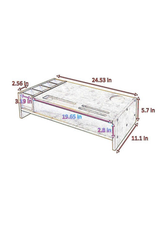 Підставка для монітора з дерева Амран ваніль (ПДМ-000802) No Brand (328414974)