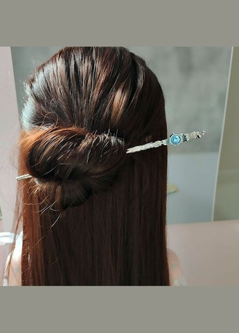 Традиционная китайская металлическая заколка для фиксации волос с камешком зеленого цвета No Brand (311222460)