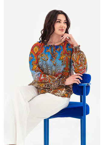 Комбінована блуза wind синій Garne