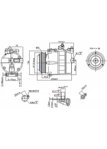 Компресор кондиціонера MERCEDES SPRINTER 95-06 ( ) 89022 Nissens (366192532)