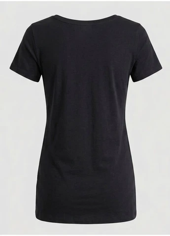 Жіноча подовжена футболка slim fit, чорний Esmara - (393123736)