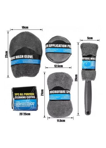 Набор полотенец UFT из микрофибры 9 в 1 для мытья автомобиля No Brand (366197316)