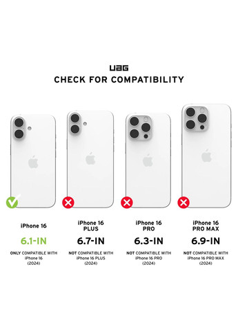 Чехол-накладка Monarch Pro Magsafe для Apple iPhone 16 Kevlar Black (114458113940) Urban Armor Gear (369723098)