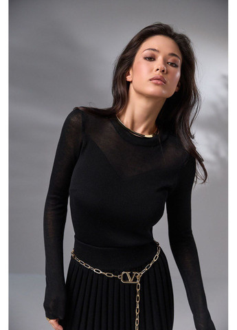 Лонгслів жіночий, лонг чорний, лонг No Brand (362561301)