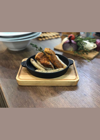 Сковорода чугунная на доске 18 см. Н-1825-Д Brizoll (336883476)