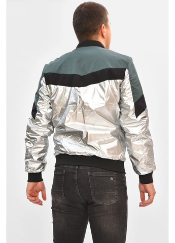 Сіра демісезонна вітровка чоловіча демісезонна сірого кольору з принтом Let's Shop