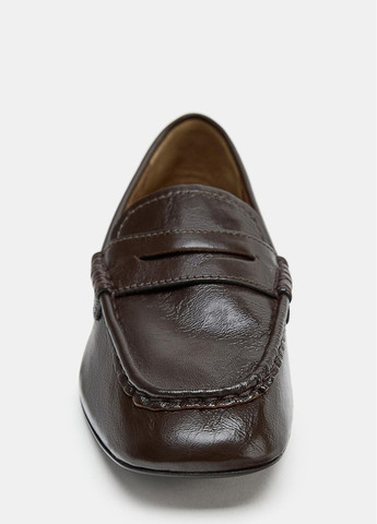 Zara Лофери темно-коричневий з натуральна шкіра, іспанія — демісезон (367113417)